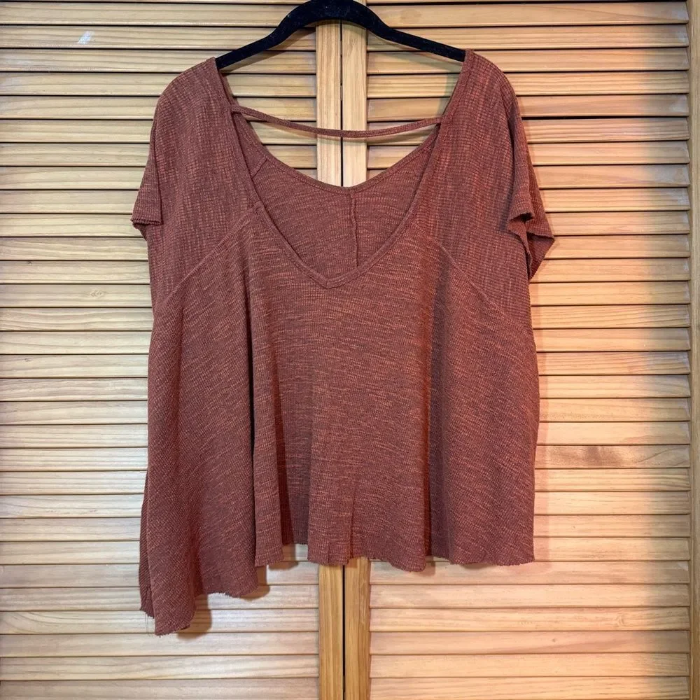 Free People Terracotta Knit Top XS